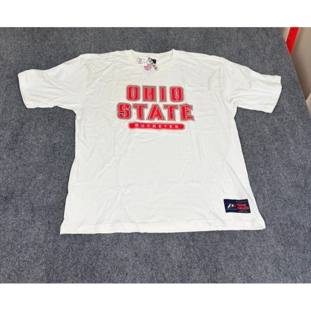 Ohio State Buckeyes Football‎ T Shirt  Pro Player White ,Red Print Size XL